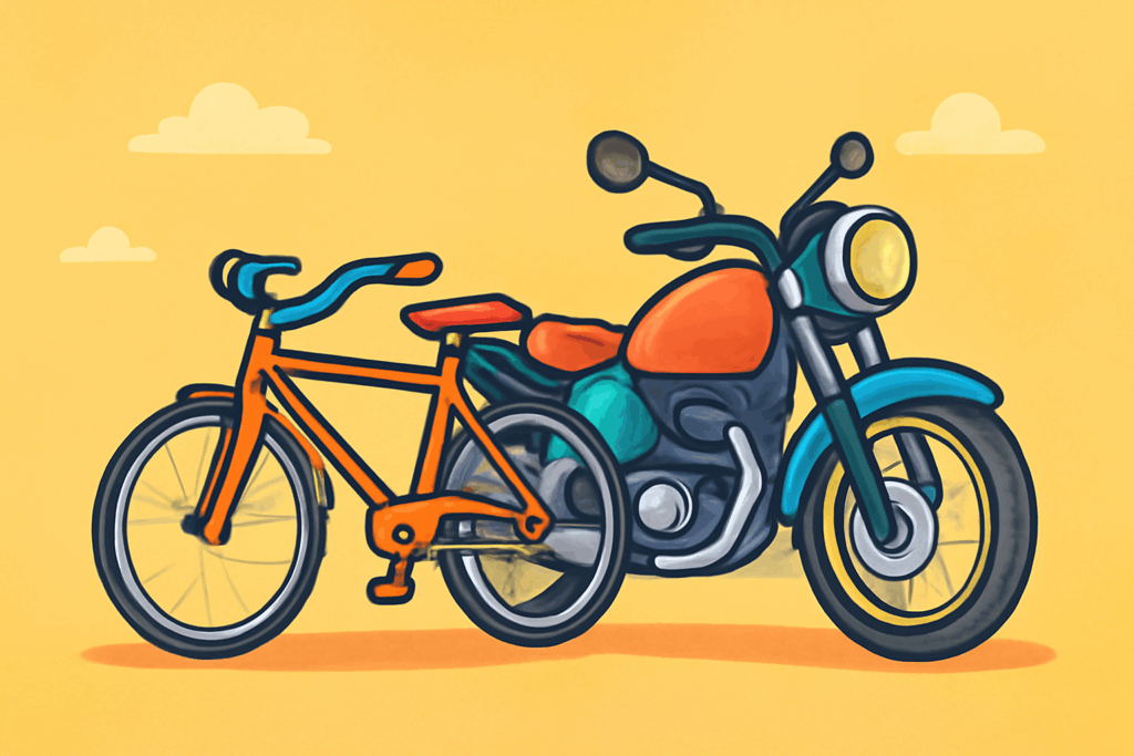自転車とバイクのイメージ画像／ミレアいんふぉ